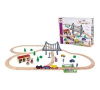 Set di binari Eichhorn in legno con ponte 55 pezzi