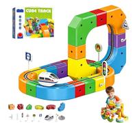 Set Di Binari Ferroviari Fusion, 2026 Nuovi Layout 3d Che Sfidano La Gravità E Auto Motorizzata, Set Di Treni Elettrici Da Corsa Flessibili Magici, Per Bambini, Ragazzi E Ragazze 51 Pcs