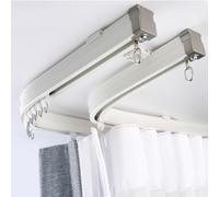 Set di binari flessibili per tende doppie, asta in metallo pieghevole per finestre e docce, design curvo a forma di L/U, montaggio a soffitto da 4,3 m, perfetto per tende personalizzate