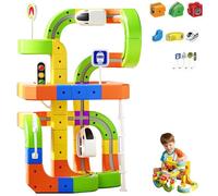 Set di binari magnetici per treni, giocattolo da costruzione 3D da 181 pezzi con auto motorizzata e binari flessibili che sfidano la gravità, regalo educativo per bambini