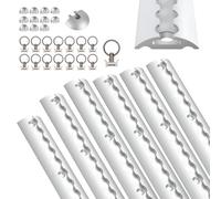 Set di binari per airline, 6 x 1 m, semicircolari in alluminio anodizzato, con 15 occhielli e 12 tappi terminali, capacità di carico 1,7 t, per camion, furgoni, rimorchi e camper, argento