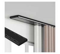 Set di binari per montaggio a soffitto a doppia rotaia, divisorio scorrevole per camera da letto, hotel o finestra, funzionamento silenzioso, in alluminio, 200 cm, nero
