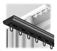 Set di binari per tenda da doccia in alluminio resistente, 4,4 m, per soggiorno, camera da letto e bagno, guide nere per una facile installazione