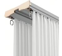Set di binari per tende a doppio binario, asta da soffitto regolabile in alluminio per doccia e sistema divisorio Bay2Layer, lunghezze 2,4/0,8/1,2/1,6 m, grigio, 3,90 m