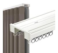 Set di binari per tende a doppio binario in alluminio resistente, per pareti del soffitto, 430 cm, colore bianco, ideali per camera da letto, soggiorno, ospedale, design silenzioso