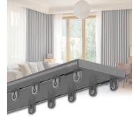 Set di binari per Tende a Doppio Binario Silenzioso in Lega di Alluminio per impieghi gravosi, binari Doppi da 11,8 Piedi montati a soffitto, Ideali per Tende, camere da Letto e Hotel, argen