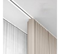 Set di binari per tende da incasso a soffitto, ultra sottili, guide divisorie nascoste, 75-600 cm, rulli silenziosi per un funzionamento fluido 200 cm, 2 x 100 cm, bianco