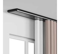 Set di binari per tende da soffitto, a doppio binario, 5 m, montaggio a soffitto, sistema di tende per la privacy, per spazi aperti, guide nere regolabili per una facile installazione