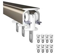 Set di binari per tende da soffitto in alluminio Binario per tenda da doccia in metallo Montaggio a soffitto diritto Runner per tenda regolabile Durevole Facile da installare Design moderno (colore