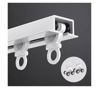 Set di binari per tende da soffitto invisibili, ultra sottili, divisori, per camera da letto, ufficio e soggiorno, 6,5 m, montaggio preassemblato, colore: bianco