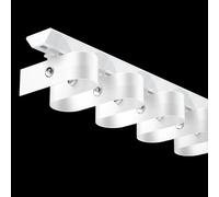 Set di binari per Tende da soffitto per impieghi gravosi - Binario a Scatto Ondulato da 4,4 m (14,4 Piedi) con Nastro Adesivo, Asta per Tende Scorrevole a V per divisorio, Bianco, binari Reg