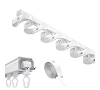 Set di binari per Tende in Alluminio ad Alta Resistenza, 3,3-19,7 Piedi, Asta di Montaggio a soffitto ondulata a Forma di S, divisorio per Ambienti per casa/Ufficio/Asilo - Bianco, 180 cm (5