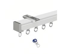 Set di binari per tende in alluminio, facile da installare, 2,7 m, resistente, montaggio a soffitto o a parete, per tende e tende, sistema a rullo liscio bianco, ideale per la decorazione della casa