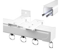 Set di binari per tende in alluminio, montaggio a soffitto o parete, 2,8 m, divisorio per stanza, robusto binario bianco per tende e separazione della stanza