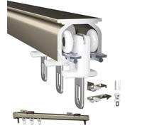 Set di binari per tende in alluminio resistente, da 1 m a 6 m, montaggio a soffitto/pareti, leggero, ideale per pannelli per tende e divisori e facile da installare