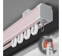 Set di Binari per Tende Resistenti - Binario Scorrevole da Soffitto - Aste per Tende in Lega di Alluminio Ispessita - per Appartamenti, Aule, Ospedali(Rose Ceiling,150cm/4.9ft)