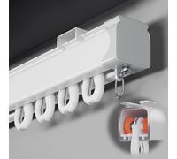 Set di Binari per Tende Resistenti - Binario Scorrevole da Soffitto - Aste per Tende in Lega di Alluminio Ispessita - per Appartamenti, Aule, Ospedali(White Wall,150cm/4.9ft)
