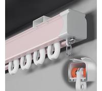 Set di Binari per Tende Resistenti - Binario Scorrevole da Soffitto - Aste per Tende in Lega di Alluminio Ispessita - per Appartamenti, Aule, Ospedali(Rose Wall,200cm/6.6ft)