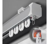 Set di Binari per Tende Resistenti - Binario Scorrevole da Soffitto - Aste per Tende in Lega di Alluminio Ispessita - per Appartamenti, Aule, Ospedali(Gray Ceiling,200cm/6.6ft)