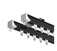 Set di binari per Tende Resistenti - Montaggio a soffitto/Parete, Binario divisorio in Lega di Alluminio Resistente per Appartamenti, aule e ospedali - Colore Doppia B, 1,4 m/4,6 Piedi