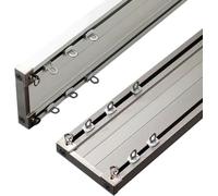 Set di binari per tende resistenti, silenziosi, in lega di alluminio, per casa, ufficio, bagno, ospedale, bianco, 400 cm (4 x 100 cm)