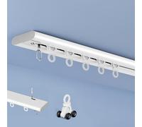 Set di binari per tende scorrevoli in alluminio ultra sottile da 1,7 m, per finestre e docce, facile installazione, durevole ed elegante, soluzione per la privacy per spazi aperti, asta perfetta per