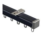Set di binari per tende silenziosi per montaggio a soffitto, asta robusta nera per soggiorno, camera da letto, divisorio, facile installazione (3 m)