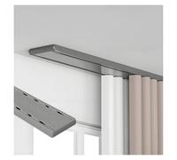 Set di binari scorrevoli per montaggio a soffitto, divisorio a doppio binario per camera da letto e hotel, in alluminio resistente, funzionamento silenzioso, 280 cm, finitura grigia