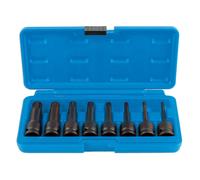 Set Di Bit A Bussola Tamperproof A Spline Longo 1/2"D 8 Pezzi 6749