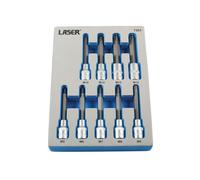 Set Di Bit A Bussola Tamperproof Laser Tools 1/2"D 9 Pezzi 7351