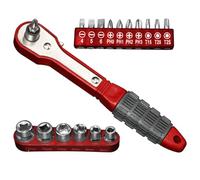Set di bit a cricchetto - kit driver bit magnetico con impugnatura a cricchetto compatta | Strumento per chiavi multi-bit per riparazione fai-da-te e casa, set di cacciavite di precisione, supporto pe