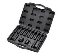 Set Di Bit Draper Hex Torx Star E E-socket 16 Pezzi 3/4" E 1" Adattatori 13915