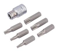 Set Di Bit Torx E Portabit Draper 3/8" Sq Dr 7 Pezzi Acciaio Indurito 83561
