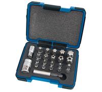 Set Di Bit Torx Star Plus Draper 23 Pezzi 1/4 E 3/8" Sq Dr Con Custodia 23241