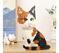 Set di blocchetti da costruzione tricolore per micro-gatti - Prima scelta per gli amanti dei gatti, esperienza intuitiva del tuo gatto domestico con un dettagliato restauro, regalo ideale per le festi