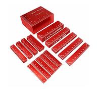 Set di blocchetti di riscontro 17 PZ Blocchi di Installazione Calibro di Altezza Set Barre di Installazione di Precisione In Alluminio for Router E Seghe Da Tavolo Accessori 1/16 "La Lavorazione Del L