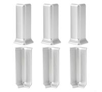 Set di blocchi angolari per battiscopa da 103,5 mm di altezza, 3 angoli interni e 3 esterni, connettori autoadesivi in ABS (lunghezza argento)