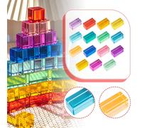 Set di blocchi da costruzione arcobaleno, giocattolo impilabile per lo sviluppo