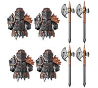Set di blocchi da costruzione per armatura pesante del cavaliere medievale (32 pezzi) - Accessori da collezione per mini personaggi, armi medievali durevoli e armature per esposizione e scene di