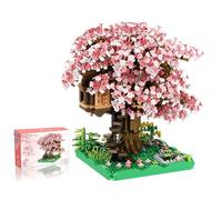 Set di blocchi da costruzione per casa sull'albero di ciliegio - Kit per casa sull'albero Sakura da 2128 pezzi, modello di mini bonsai da esposizione, elegante collezione Sakura Tree House, regalo per