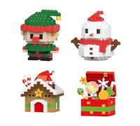 Set di blocchi di costruzione di Babbo Natale, confezione da 4 blocchi di costruzione a tema natalizio, 2026 nuove mini figure da costruzione, calza fai da te, regali di compleanno di Natale