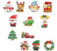 Set di blocchi di costruzione di Babbo Natale, confezione da 4 pezzi di blocchi di costruzione a tema natalizio, mini figure da costruzione 2026, calza fai da te, regali di Natale, Capodanno