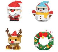 Set di blocchi di costruzione di Babbo Natale, confezione da 4 pezzi di blocchi di costruzione a tema natalizio, 2026 nuove mini figure da costruzione, calza fai da te, regali di compleanno di Natale