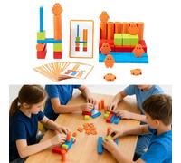 Set Di Blocchi Di Legno Da Costruire, Creare, Impilare, Materiale Scolastico Per