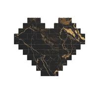 Set di blocchi di mattoni da costruzione in marmo nero oro a forma di cuore, puzzle con immagini personalizzate per adulti Micro blocchi di costruzione 3D per la decorazione domestica Set di mattoni