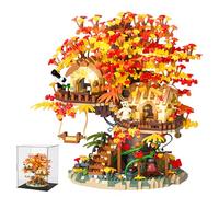 Set di blocchi per bonsai con scatola in acrilico, per piante e fiori, casa sull'albero, mini kit regalo per adulti e bambini (2725 pezzi