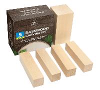 Set di blocchi per intaglio del legno Beavercraft 5 pezzi. Tiglio/Basswood BW1
