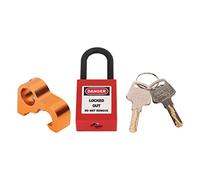 Set di blocco interruttore automatico, kit di blocco LOTO in miniatura | Adatto per interruttore a pin ISO DIN, con lucchetto e 2 chiavi, blocco del quadro elettrico industriale per la manutenzione