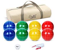 Set di bocce da 100 mm, dimensioni e peso regolamentari, con 8 palline Bochie in resina, pallino, borsa per il trasporto, corda di misurazione, regalo per famiglia, cortile, prato, spiaggia, giochi di