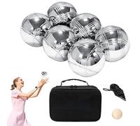 Set di bocce in metallo, kit per esterni, 2,9 cm, multiuso, gioco da prato, in acciaio resistente, custodia per il trasporto, set da 8 palline, per vacanze al mare e cortile